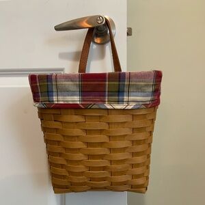 Longaberger Tall Key Basket with Liner and Protector